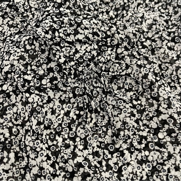 NWT ASOS Topshop Women's Long Sleeve Top Black Floral Ruffle Blouse Size 8 - Picture 8 of 13